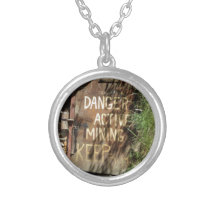 Active Mining Sign Personalized Necklace