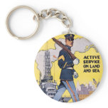 Active Service on Land and Sea Key Chain