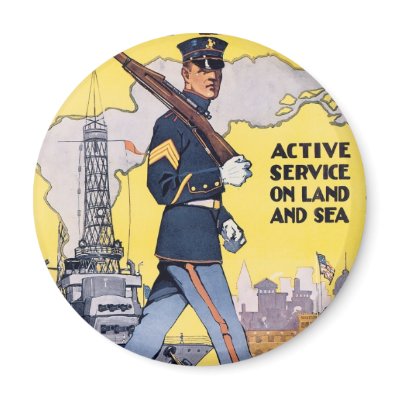Active Service on Land and Sea Fridge Magnets by RetroCommunications