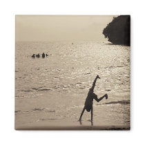 active silhouette fridge magnet