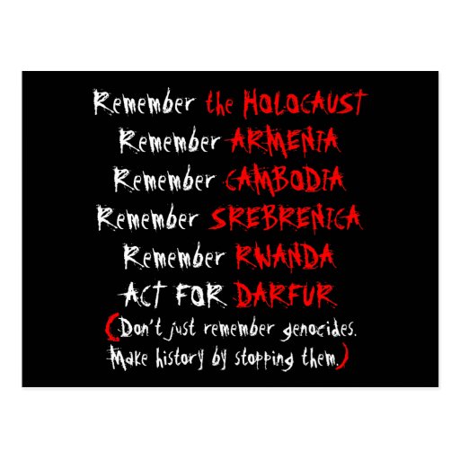 Activism: Don't just remember genocides... Post Cards