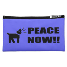 Activist Dog: Peace Now Cosmetics Bags
