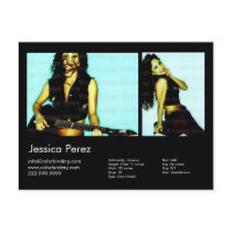 Actor/Model 2 Shot Black Headshot Card Postcard
