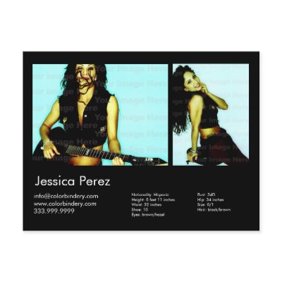 Actor/Model 2 Shot Black Headshot Card Postcard by MyBindery
