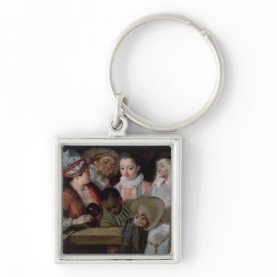Actors from the Theatre Francais, c.1714-15 Key Chain by bridgemanart