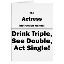 actress instruction manual greeting card