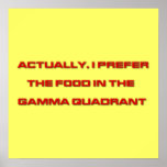 Actually, I Prefer The Food In The Gamma Quadrant posters