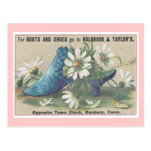 Ad Label Boots and Shoes Victorian Postcard