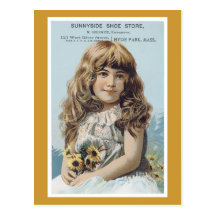 Ad Label Sunnyside Shoe Store Victorian Postcard