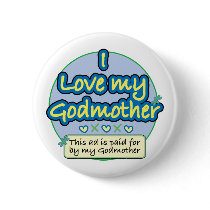 Ad paid for by my Godmother blue Pinback Buttons