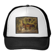 Adam Albrecht Horses at the Porch Mesh Hats