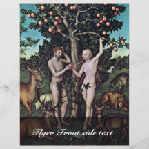 Adam And Eve By Cranach D. Ä. Lucas (Best Quality) Custom Flyer