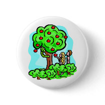 Adam and Eve Christian artwork Pinback Button