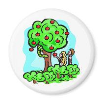 Adam and Eve Christian artwork Refrigerator Magnets