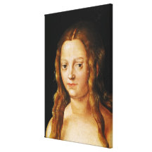 Adam and Eve, detail of Eve's head Stretched Canvas Print