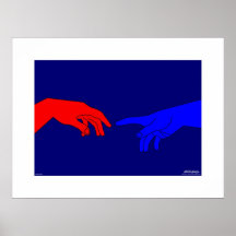Adam and God - passepartout Print