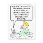adam eve god angel oranges bananas apple post card