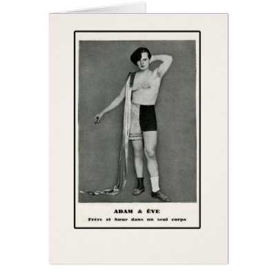 Adam & Eve Half Man Half Woman Card by CustomizeACard