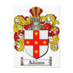 Adams Coat of Arms / Adams Family Crest Post Card
