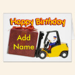 Add a name to the forklift birthday card cards