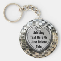 Add Any Text Mirror Ball Keychain
