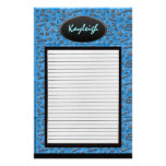 Add Her Name Blue Designer Stationary Stationery Design