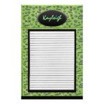 Add Her Name Green Designer Stationary Personalised Stationery
