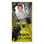 Add Image Cat Halloween Photo Card Yellow