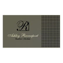 Add Info, Luxury Chequered Monogram Business Cards