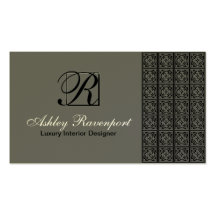 Add Info, Luxury Textured Monogram Business Cards