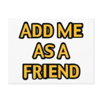 Add me as a friend post card