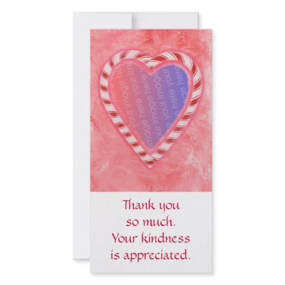Add Photo thank you cards, Christmas candy heart by Cherylsart