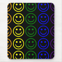 Add Text & Images Gifts: Rainbow Smiley Faces Mouse Mat