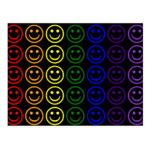 Add Text & Images Gifts: Rainbow Smiley Faces Post Card