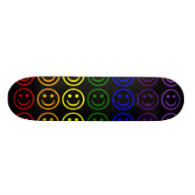 Add Text & Images Gifts: Rainbow Smiley Faces Custom Skate Board