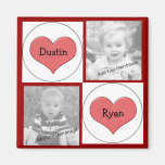Add Your Info, Red Hearts Photo Magnet
