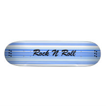 Add Your Name Blue Stripes Skateboard Deck
