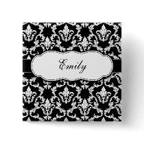 Add Your Name Damask Button