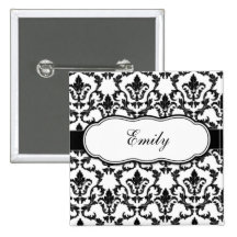 Add Your Name Damask Button