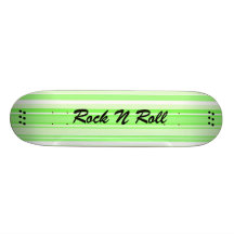 Add Your Name Green Stripes Skateboard Deck