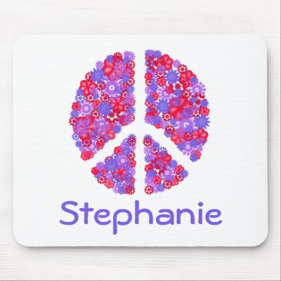 Add Your Name Peace-sign  Mousepad by C_W_Designs