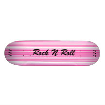 Add Your Name Pink Stripes Skateboard Deck