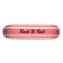 Add Your Name Red Stripes Skateboard Deck