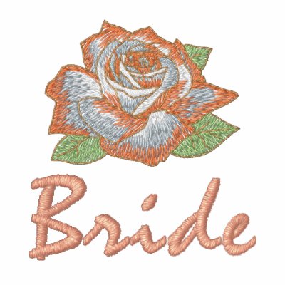 Add Your Names Pink Rose Bride T-shirt by embroidered