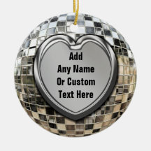 Add Your Own Text Disco Mirrorball Ornament
