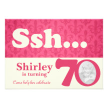 Add your photo ssh surprise 70th birthday invite