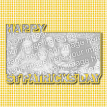 ADD YOUR PHOTO St Pats Cut Out Frame Yellow Clover