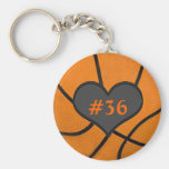 Add Your Team Players Number Basketball Key Chain