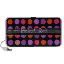 Add Your Text Purple Polka Dot Doodle Speaker