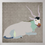 Addax Grey Art Poster